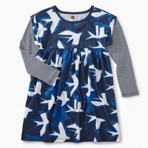 Tea Collection Layered Sleeve Dress Sea Bird Bird Print NWT | 3T